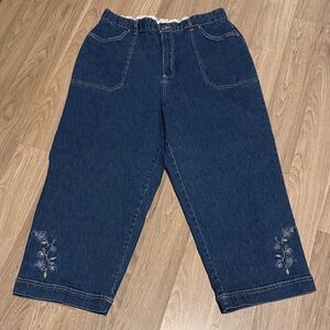 Sag Harbor Blue Denim Waistband with Floral Lining